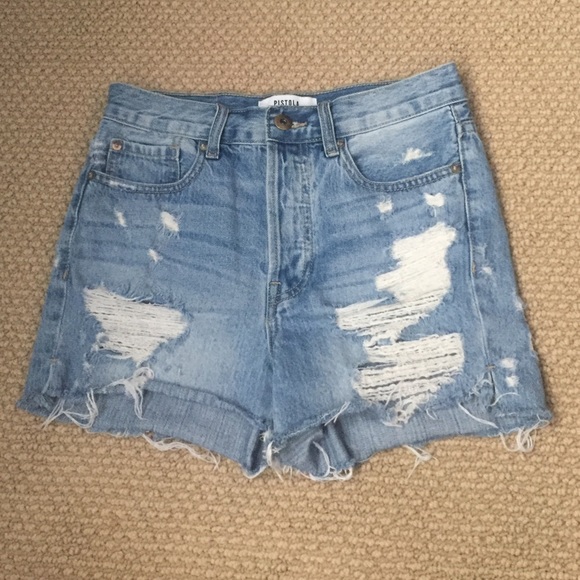 Blue Life Pants - Planet Blue Pistola Denim High Waisted Shorts 26